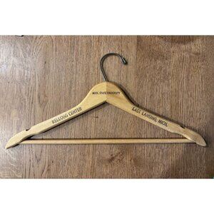 Vintage Michigan State University Kellogg Center Wooden Hanger‎ With Metal Hook